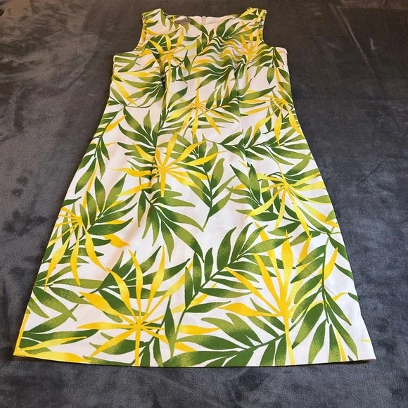 Kim Rogers | Dresses | Kim Rogers Dress Womens Size White Green Yellow Palm Leaf Print Sleeveless | Poshmark Kim Rogers | Dresses | Kim Rogers Dress Womens Size White Green Yellow Palm Leaf Print Sleeveless | Poshmark